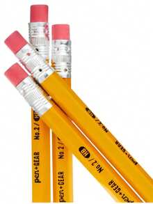 Kit 12 Lápis Grafite Com Borracha Escrever Hb Nº 2 Escolar, Escritório Lápis de Madeira Amarelo - Kit 12 Lápis - Visão 8