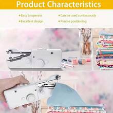 dilidili Portable Handheld Sewing Machine, Mini Wireless Electric Sewing Tool, Easy-To-Operate Quick Repair Sewing Machine, Suitable For Home Travel DIY, Applicable To Denim, Silk, Leather And Other Multiple Fabrics - White - View 6
