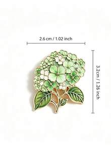 Light Green Gradient Hydrangea With Leaves Brooch, Daily Outfit Accessory, Mori Style, Exquisite Small Gift For Friends - A - View 9