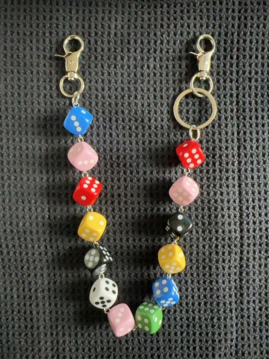 1pc Mixed Color Men's Punk Style Chain Waist Chain Pants Chain, Hip-Hop Ins Minimalist Waist Chain, Suitable For Decorating Keychain Wallet Bag Clasp, Random Color Sequence Shipment - Multicolor - View 1