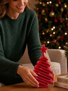 Minimalist Modern Small Christmas Tree Tabletop Decor - Elegant Compact Xmas Tree Ornament With Branches & Suitable For Living Room, Dining Table, Hallway, Cabinet - Lightweight Plastic Holiday Decoration For Small Spaces, Year-Round Use - One Size Fits All - View 3