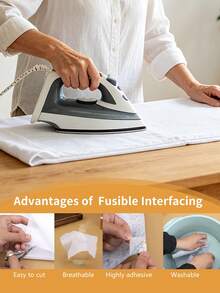 Fusible Interfacing For Sewing Iron On Interfacing,White Iron On Fusible Interfacing Fabric For Sewing Interface Fabric For Sewing Diy Craft Quilting - White - View 3