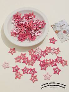 100/50/30/10 Stück süße Y2K rosa fünfzackige Stern BB Haarspangen, Pony-Federclips, grundlegende Haaraccessoires für Mädchen für den täglichen Schul- und Partygebrauch - Verschiedenfarbig - Übersicht 1