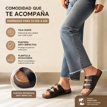 Women Flat Sandals - Black - View 6