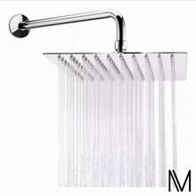Luxury Rainfall Shower Head With 30cm Silver Steel Pipe Included - A - View 1