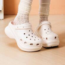 Crocs Hollow Out Clogs Women's Retro Shiny Clog BAE Clogs - Chalk Color - View 1