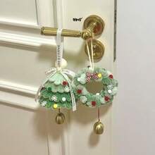 Christmas DIY Pink Christmas Tree Hanging Ornament Wind Chime Hanging Decor Christmas Tree Gift Material Kit Christmas Wreath - Multicolor - View 7