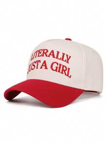 1pc Simple Fashion New Baseball Hat Letter LITERALLY Embroidered Street HipHop Hat Outdoor Daily Leisure Decorative Hat Adjustable Sunshade Hat Unisex - Letter LITERALLY - View 4