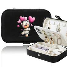Jewelry Box Women Jewelry Organizer Display Travel Large Capacity Jewelry Case Luxury PU Leather Jewelry Case Multiple Compartments Classification Box - Black - View 8