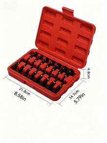 Set 15 buah Mata Bor Obeng Mur Magnetik CR-V, Mata Bor Soket Metrik SAE Gagang Heksagonal 1/4", Soket Mur Tugas Berat dengan Kotak Penyimpanan Cangkang Keras, Cocok untuk Bor Listrik, Perbaikan Mobil, dan Proyek DIY Rumah Tangga - set 15 buah - View 13
