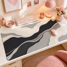 4pcs Minimalist Abstract Desk Mat, 4 Styles Available, Modern Ink Flow, Sage Arch, Sunset Line And Geometric Pattern Large Extended Mouse Pad, Non-Slip Rubber Base, Stitched Edge Keyboard Mat For Office, Home, Study, Computer Desk Decor - View 15