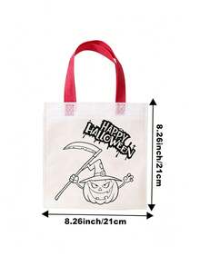 12/6/1pc Halloween DIY Gift Bags, Doodle Tote Bags, DIY Line Drawing Gift Bags With Colorful Handles, Atmosphere Decor, Photo Props, Suitable For Party Gift Packaging, Packaging Bags, Table Centerpiece Decoration, Gift Bags Included - Multicolor - View 11