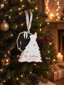 Personalized Wedding Decoration Ornament, Bride And Groom Christmas Ornament, Personalized Couple's Ornament, Wedding Gift, Christmas Gift - Multicolor - View 5