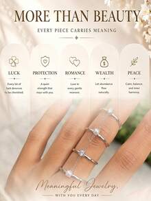 outingfit 1 chiếc nhẫn nhiều lớp mới cho nữ, thiết kế độc đáo, nhẫn ngón tay đính đá rhinestone tối giản tinh tế, phụ kiện tay thời trang đa năng - Bạc - Xem 4