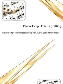 Professional Gold Stainless Steel Eyelash Extension Tweezers, Mirror Polished Gold Handle, Ultra-Precise, Lightweight, Durable And Odorless, Multi-Purpose Salon-Grade Beauty Tool, Suitable For Eyelash Extension Operations - Multicolor - View 7
