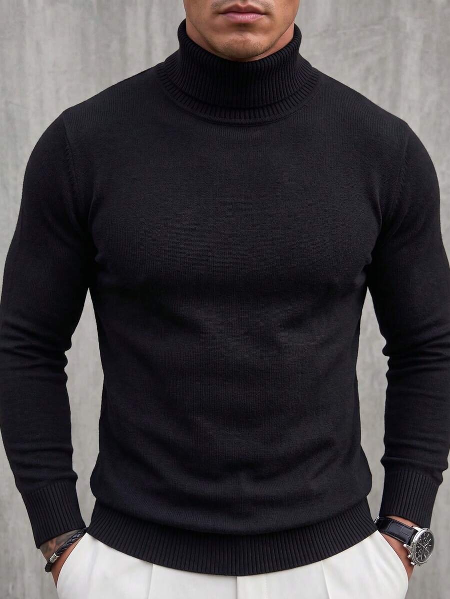 Men's Autumn/Winter Fashion High Neck Long Sleeve Sweater