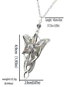 Evening Star Resin Necklace, Elf Princess Pendant Necklace - Silver - View 2