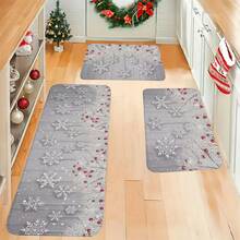 1/2/3pcs Flannel Kitchen Rugs, Soft Comfortable Absorbent Non-Slip Machine Washable With Anti-Slip Backing, Suitable For Multiple Scenes: Entryway, Living Room, Bedroom, Kitchen, Dining Room, Bathroom, Laundry Room, Hallway, Christmas Holiday Home Decor Mat - Multicolor - View 4