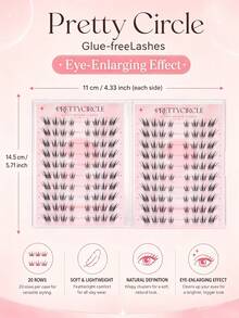 20-Row Large Capacity False Eyelash Book, Fine Hair-Like Mixed Length False Eyelashes, Ultra-Lightweight False Eyelashes, Natural Fluffy Curling Effect, Almost No-Feel Comfortable Wear, Daily Eye Makeup - C - View 8