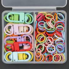 112pcs/224pcs DIY Keychain Making Parts, Colorful, Includes Key Rings And Jump Rings, Suitable For Braided DIY Keychains, Bag Charms, Open Connectors, Keychain Accessories Making Materials, DIY Key Ring Accessories Making - Keychain & Jump Ring - View 10