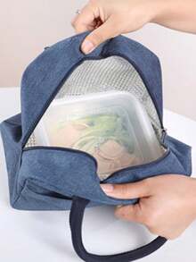 1 Pc, Creative Panda And Bear Pattern Printed Insulated Bento Bag, Large Capacity Handheld Lunch Box Bag, Suitable For Office Workers And Travel - one-size - View 8