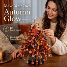 1 Set Halloween DIY Beaded Tree Handmade Kit, Purple Black Orange Desktop Ornament, Includes Pumpkin And Ghost Pendants, Handmade Style Seasonal Home Decor, Suitable For Party Display, Craft Projects, Holiday Tabletop Decoration, Creative Handmade Gift - Holiday DIY Ornament - View 13