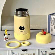 Vacuum Flasks & Thermoses - Yellow Apple Pocket Cup 300ml Comma Cat + Silicone Base Mat - View 2