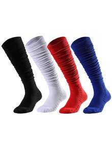 1 Pair Unisex Long Sports Socks, Knee-High Tube Socks, Suitable For Basketball, Soccer, Cycling, Running, Motorcycle, Soccer Skiing Accessories - Multicolor - View 5