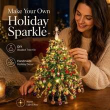 Complete DIY Beaded Christmas Tree Craft Kit With Beads - European Style Handmade Ornaments Suitable For Holiday Decoration, Xmas Assembly Project, Beading Supplies For Home Decor, No Included For Festival Decorations - D - View 9