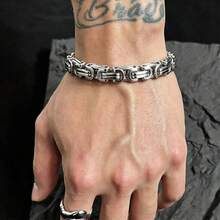 Hip Hop Punk Stainless Steel Non-Fading Emperor Chain Necklace Accessory For Men - steel color - View 2