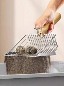 1pc Stainless Steel Cat Litter Scoop, Suitable For Cats, Hamsters, Rabbits And Other Pets, Professional Cleaning Tool, Small Hole Bentonite Mineral Sand Scoop, Chicken Manure Scoop, Filter Scoop, Easy To Clean Reptile Breeding Box, Sand Scoop - Multicolor - View 7