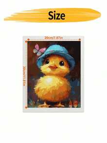 DIY Adorable Yellow Chick In Blue Hat With Butterflies (Frameless 8x12 / 16x20 Inches) Paint By Numbers Kit (Acrylic) Arts & Crafts For Adult Beginners, Home Wall Decor, And Unique Holiday Gifts - Sets - View 8