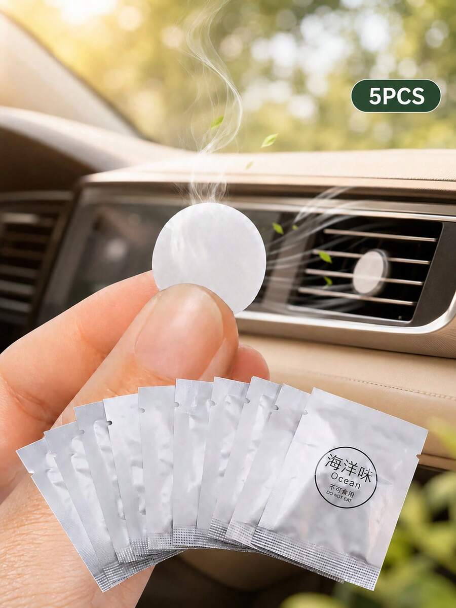 5 pcs Bantalan Isi Ulang Pengharum Padat Ventilasi Udara Mobil, Lembaran Aroma Interior Wangi Segar Tahan Lama - Beraneka warna - View 1