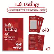40 Date Ideas For Couples Date Night - Unique Scratch Off Date Night Card Games With Adventure Photo Album Book, Romantic Newlywed And Wedding Anniversary Couples Gifts For Him And Her - Burgundy - View 10