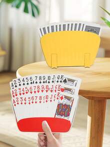 2/1pc Playing Card Holder, Non-Slip Durable Support Stand, One-Handed Operation, "No Prompt" Design, Slouchy, Card Game Card Holder, Suitable For Poker Party, Family Card Game Night, Plastic Hands-Free Card Holder - Multicolor - View 2