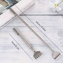 2pcs Telescopic Stainless Steel Back Scratcher, Portable Extendable Back Massager Tool, Pocket‑Size Pen‑Style Scratcher For Home Travel Use - View 3
