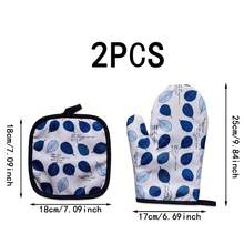 Heat-Resistant Gloves And Pads Set, Fashionable Printed Pattern, Suitable For Baking, Cooking, Grilling - View 11