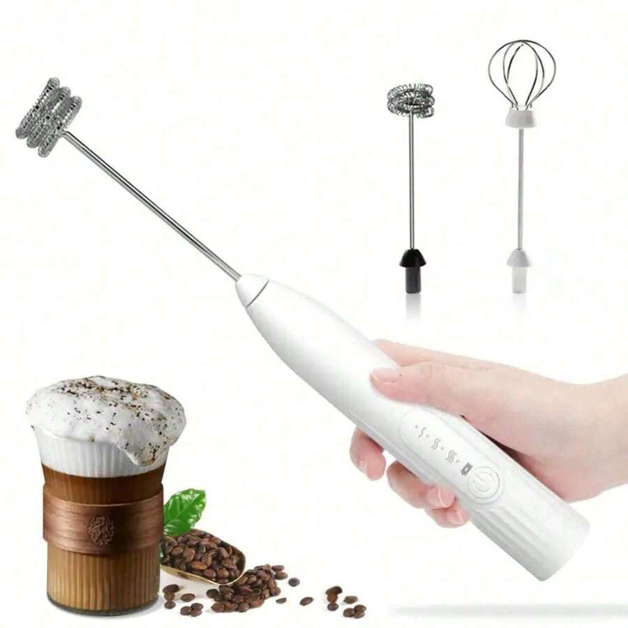 1pc Wireless Electric Milk Frother, Household Electric Milk Frother, Coffee Stirring Stick, Milk Foam, Mixer, Automatic Handheld Milk Frother 2-In-1 USB Rechargeable Electric Mixer Coffee Stirrer Back To School Season 300mAh