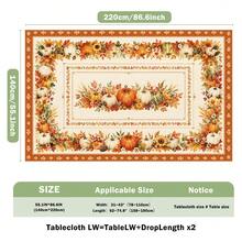 1pc Autumn Pumpkin Harvest Tablecloth, Thanksgiving Pumpkin Sunflower Berry Wheat Ear Print Pattern, Polyester Material Single-Sided Print, Suitable For Tabletop, Washable And Reusable, Suitable For Indoor, Outdoor, Patio, Wedding, Banquet, Party, Outdoor Dining, Suitable For Craft Exhibition, Banquet Event Decoration - Multicolor - View 11