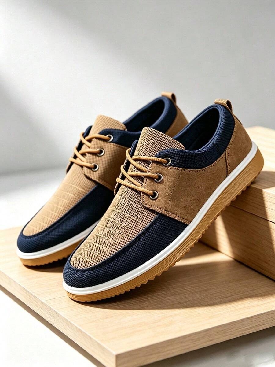 Men Canvas Shoes - Khaki - View 1