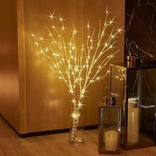 1pc Lighting White Birch Tree Branch Decorative Lamp,Battery-Powered,Suitable For Indoor Christmas,Romantic Weddings And Fashionable Home Decoration.Without Battery,Festive Lighting,Wedding Decor,Modern Lamp,Durable Construction,Decorative Light - Multicolor - View 2