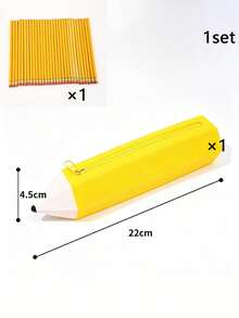 1pc Fun Pencil Shaped Pencil Case, Pencil Shape Student Pencil Pouch, Large Capacity Multi-Color Stationery Storage Box, Suitable For Back To School Season Gift, Gift Packaging Supplies, Storage Bag - Multicolor - View 10