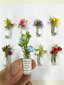 Mini Vase Desktop Ornament, Mini Fridge Magnet Resin Miniature Fridge Accessory Kitchen Decoration (Multi-Color) Holiday Gift - Multicolor - View 6