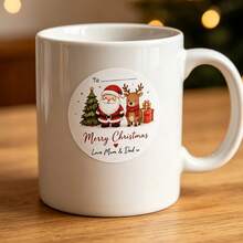 LICVIC Custom Christmas Stickers, Personalized Round Gift Tag Labels, Festive Snowman Gingerbread Holiday Style, Customized Name Stickers For Present Wrapping, Customizable Christmas Labels, Party Gift Decor, Holiday Gift Seals,Merry Christmas,Round Sticker - Style D - View 7