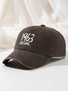 1pc Vintage 1963 Original Hat | Retro Washed Polyester Printed Dad Cap | Humorous Birthday Milestone Gift For Dad, Born In 1963 Keepsake Hat - A - View 10