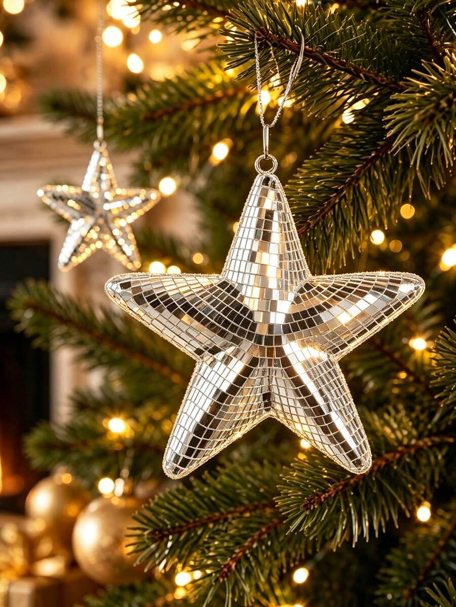 Star Hanging Disco Ball Decor – Set Of 3 Mirror Star Sun Catchers, 5.9" Sparkle Ornaments For Window, Bedroom, Gift Or Christmas Decorations, Unique Mirror Disco Ball Decorations For Home - Multicolor - View 1