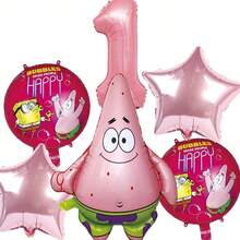 SpongeBob SquarePants SquarePants And Character Foil Balloon Set, Themed Birthday Party Supplies, Lovely Durable Pink Balloons Perfect For Birthday Celebration - Cartoon Balloons - View 4