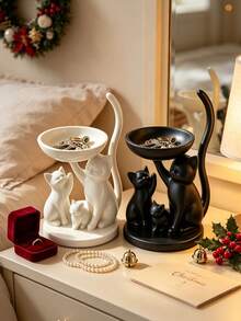 Cat Tray Jewelry Organizer, Living Room Desktop Organizer And Home Decor, Multi-Purpose Desktop Decoration, Suitable For Jewelry, Keys, Wireless Earphones, Storage, Suitable For Placing Small Items, Home Decor, Commemorative Gift, Birthday Gift, Back To School Gift, Teacher's Day Gift. - One Size - View 7