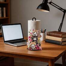 Cute 3 Cats Floral Butterfly Decorative 2D Creative Acrylic Paper Towel Holder, Kitchen Roll Storage, Holiday Party Decoration, Perfect For Holiday Celebrations, Beautiful And Affordable, Paper Towels Not Included - Multicolor - View 5