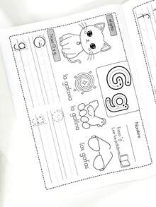1 Book 32-Page Spanish Alphabet Coloring And Tracing Book, Combines Education And Entertainment, Includes Cute Illustrations And Early Learning Creative Handwriting Practice Content, Perfect Gift For Preschoolers Learning Letters And Vocabulary, Suitable For Birthday, Christmas, Back To School Gifts And More - A - View 6